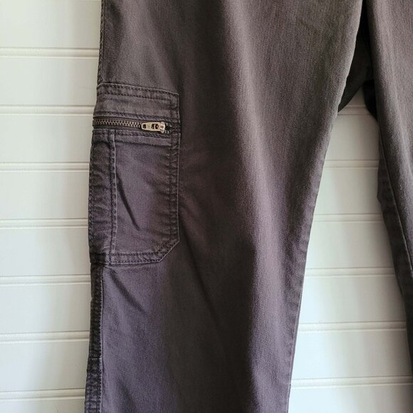 Athleta Pants Womens 12 Brown Cargo Zip Pocket Stretch Utility Casual Outdoor - Picture 3 of 13